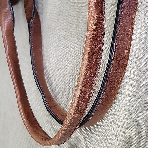 Fossil Reissue Brown Gold Weekender Bag Tote Shoulder Bag - Picture 6 of 15